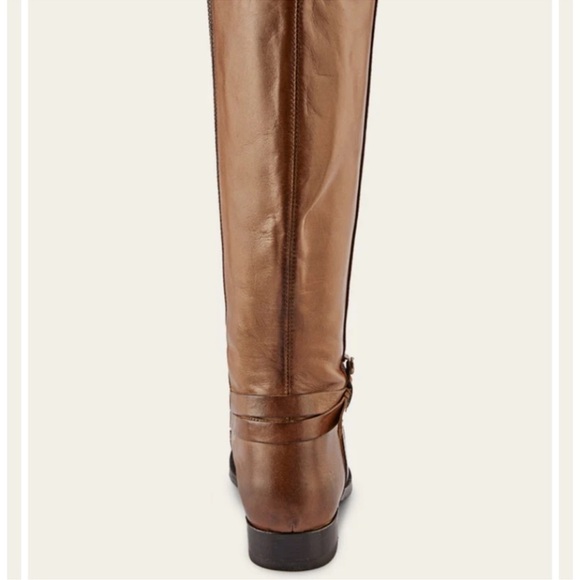 Frye Melissa belted tall boots in dark taupe - Picture 2 of 8